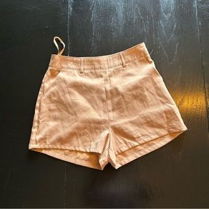 Misguided Size 4 Tan Cream Short Shorts
